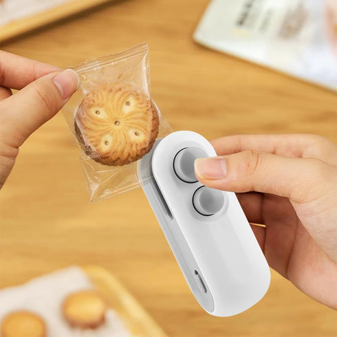 Mini Bag Sealer, USB-C Rechargeable 2 in 1 Heat Sealer with Cutter, Portable Resealer for Food Storage