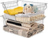 Stackable Wire Metal Baskets, Sturdy Cabinet Organizer for Home, Bathroom, Kitchen, Chrome, 3 Packs