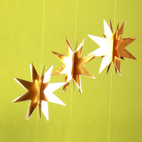 Decor365 Gold Star Garland, Glittery Gold Party Supplies for Baby Shower, Birthday, Christmas