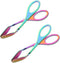 Food Tongs, Baikai Stainless Steel Kitchen Scissor Cooking Barbecue BBQ Grilling and Serving Clips (Rainbow)