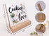 Cooking with Love Wood Plaque, Rustic Kitchen Sign Desk Decor for Home Kitchen Table Shelf Decoration
