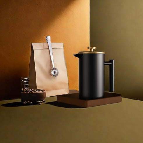 1500ml, 50oz, Stainless Steel French Press Coffee Maker Black Double-Wall Insulated Large French Coffee Press