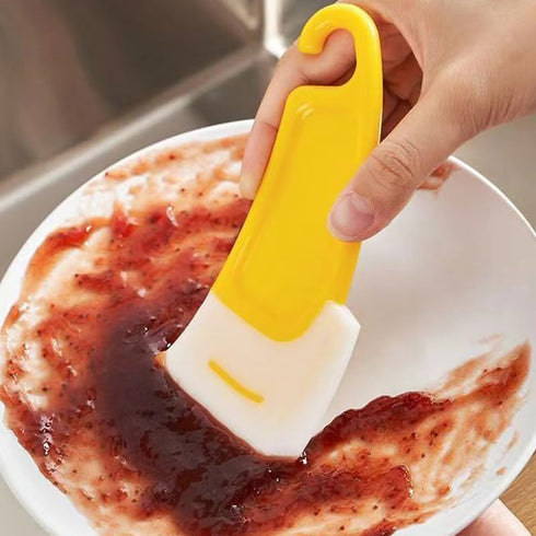 6Pcs Oil-Proof Silicone Pan Scraper, Cleaning Scraper, Non Stick Kitchen Utensil for Dish Cleaning
