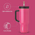 Owala Stainless Steel Triple Layer Insulated Travel Tumbler, 40 oz, Pink (Watermelon Breeze)