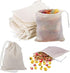 AKOAK 20 Pcs 4 x 3 Inches Muslin Drawstring Bags, Natural Unbleached Cotton Bags for Spice, Tea, Herbs