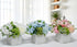 LADADA Faux Hydrangea Flower Arrangements in Ceramic Vase for Home Decor