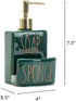 ADAVAS.Y&G Counter Ceramic soap Dispenser with Sponge Holder for Kitchen Sink Bathroom top Storage and Organization