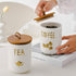 Set 27oz Set Counter Comeon Ceramic Canister with Airtight Seal Bamboo Lid Silicone, Food Storage Jars for Coffee Sugar