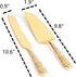 Dicunoy 2 PCS Gold Cake Knife and Server Set, Wedding Cake Cutting Utensils, Vintage Engraved Cake Cutter and Serving Spatula for Birthday, Party, Anniversary by Dicunoy