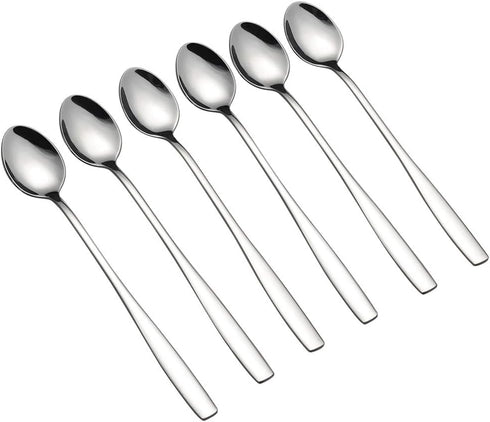Set of 16 Long Handle Iced Tea Spoons, Stainless Steel Ice Cream Spoon