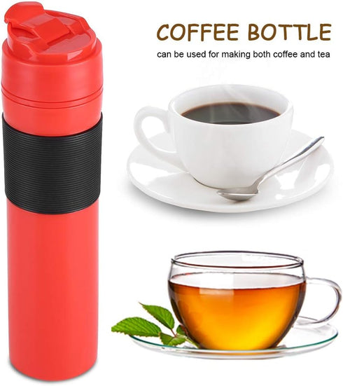 Fdit Portable Mini Espresso Maker, Hand Held Pressure Caffe Espresso Machine, Compact Manual Coffee Maker for Home,