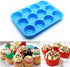 JEWOSTER 12 Cups Silicone Muffin Pan 2 Pack - Nonstick Silicone Molds for Making Muffin Cakes, Bread, Tart - BPA Free
