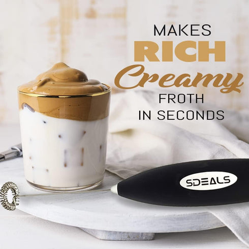 Milk Frother, Electric Mixer and Whisk for Coffee Drinks, Protein Shakes, Teas, Eggs, and Sauces, Handheld