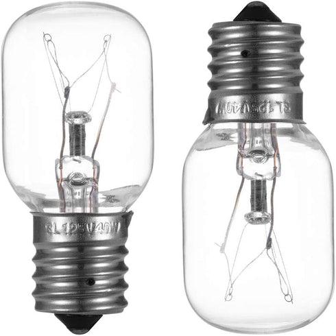Whirlpool Microwave Light Bulb - Dimmable 125V 40W E17 Base, Fits Maytag GE Amana Over The Range Hood (2)