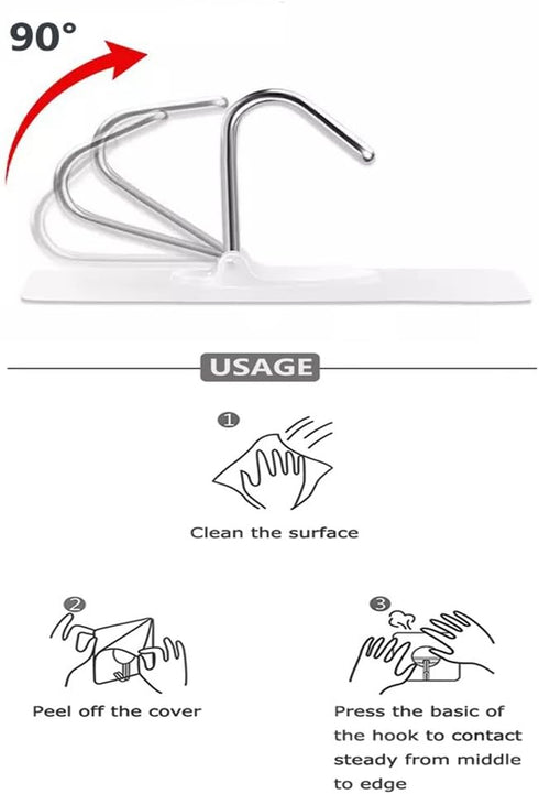 Heavy Duty Adhesive Hooks, Waterproof Transparent Wall Hooks for Bathroom, Kitchen, 12 Pack