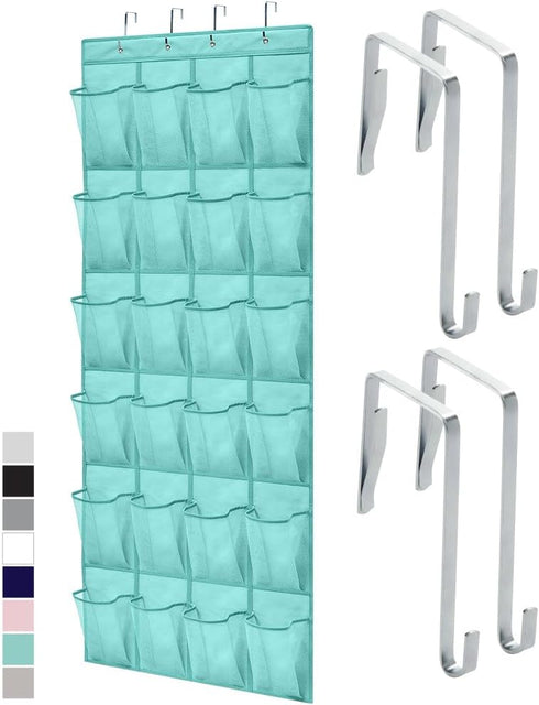Gorilla Grip Slip Resistant Breathable Mesh Large 24 Pocket Shoe Organizer - Over the Door Sturdy Closet Storage Rack