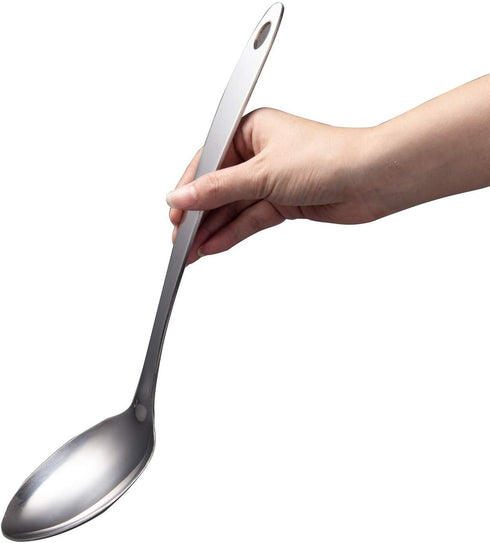 IMEEA Large Cooking Spoon Stainless Steel Basting Spoon for Cooking Serving Spoon, 12.8-Inch