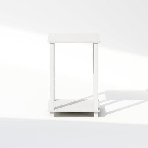2-Tier Closet, Furinno Simplistic Night Stand, Small Nightstand with Open Shelf, Toolless Assembly Bedside Table, End