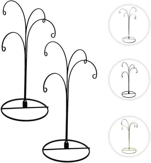 HOHIYA Christmas Ornament Display Stand Holder, 12inch Black Hanger Hook for Dog Cat Glass Ball Bauble, 2 Pcs