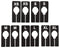 NAHANCO QSDBWKIT2 Black Rectangular Clothing Size Dividers with White Print for XS-XL, Kit of 25