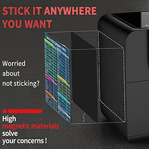 Air Fryer Accessories Cook Times, Magnetic Cheat Sheet Set, Quick Reference Guide for Cooking and Frying