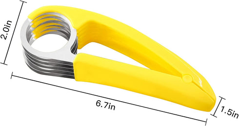 FireKylin Banana Slicer, 2 pcs ABS + Stainless Steel Cutter for Fruit and Vegetable Salad Tools