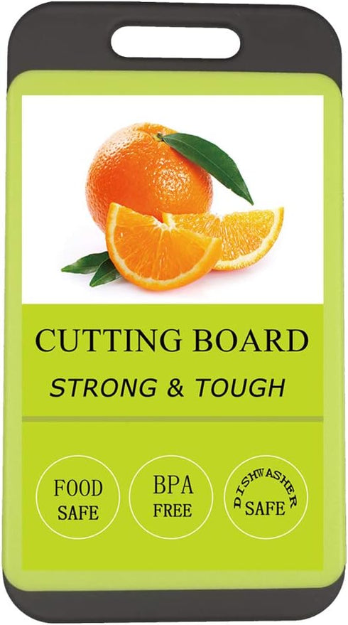 Mini Kitchen Cutting Board Mats, BPA Free, 2 Pack, Dishwasher Safe, Juice Grooves, Easy Grip Handle