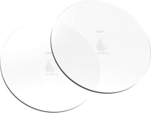 Cake Decorating Acrylic Disk Set of 2 for Buttercream Icing, 8.50" with 3/16" Thickness
