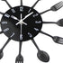 Timelike Kitchen Wall Clock (3D Removable Modern Creative Cutlery Design, Black, Wall Decal Room Decoration)