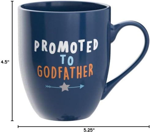 Pearhead Promoted to Godfather Mug - Godfather Proposal Gift, Keepsake, Best Godfather Gifts, Blue, 14 oz