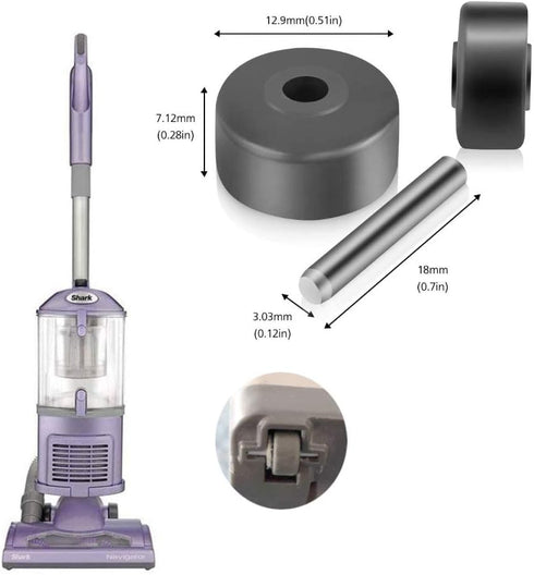 Replacement Front Wheels for Shark Vacuum Cleaner, Compatible with Navigator Rotator Series NV22, NV42, NV352, NV360,