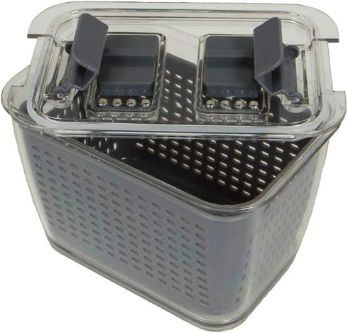 Kitchen Spaces Small Colander - Stackable Food Storage Bin, Grey