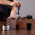 IKAPE Espresso Knock Box, 58mm 6-Hole Espresso Accessory Organizer with Natural Mahogany Tamping Table Base