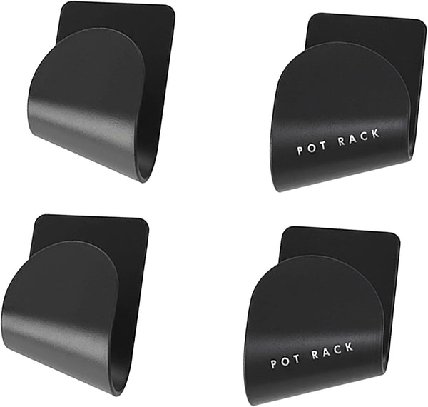 YIKANGHENG 2 Pairs Pot Lid Holder, Wall Mounted, Width Adjustable Black Plastic Holder Rack for Kitchen