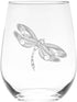 Dragonfly Stemless Wine Glass - 17 oz Dragonfly Themed Gift for Men and Women