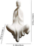 Kingzhuo White Ceramic Cute Sitting Buddha Statue, Beautiful Praying Hands Meditation Monk Figurine, 4'' Tall