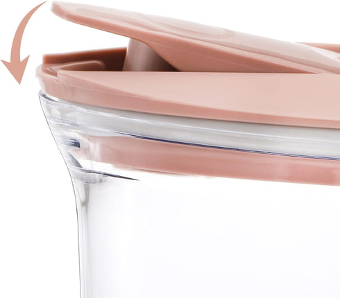 2 Pack 2 Coloch Quart Plastic Water Pitcher with Flip Top Spout Lid, Clear Slim Water Container for Fridge Door Juice