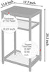2-Tier Side Table with Mesh Shelves, Open Shelves Small End Table, Industrial Wood Look Night Stand with Metal Frame