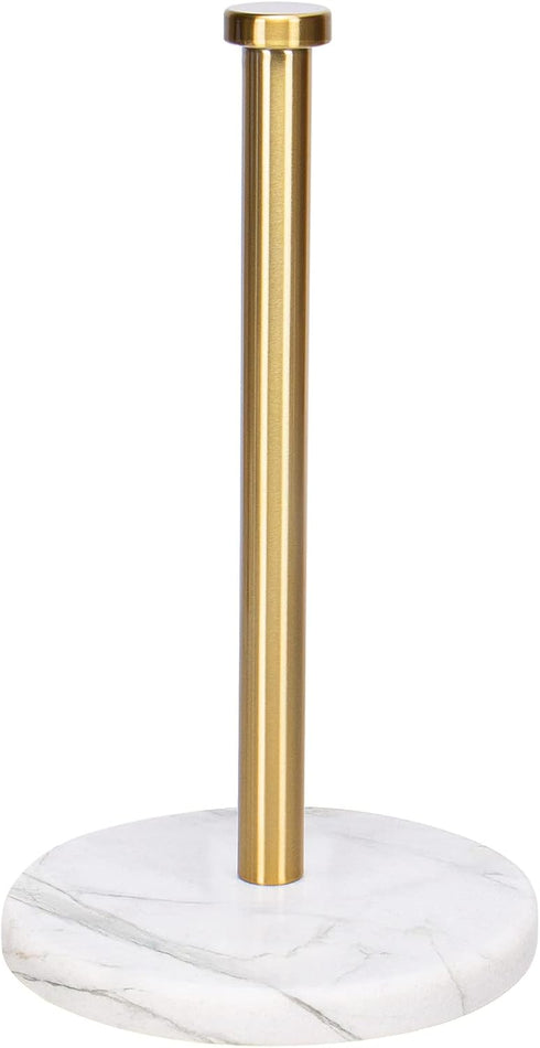 NearMoon Standing Paper Towel Holder for Kitchen Countertop, Standard or Jumbo-Sized Roll Holder with Marble Base