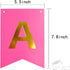 Roseo Pink Happy Birthday Banner Signs, Golden Sparkle Funny Party Supplies for Girls, 13 Pieces