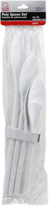 Chef Craft Select Plastic Spoon Set, 4 Piece, White, 10-14.5 Inch