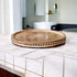 CRAFTYKART Set 11 inches, 11 inches Round Wood Serving Trays Rustic Nesting Trays Stackable Platters for Serving Cakes