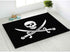 HOSNYE Jolly Roger Pirate Flag Doormat, Super Soft Flannel Fabric with Skull Bayonet Cross, Bath Kitchen Mat