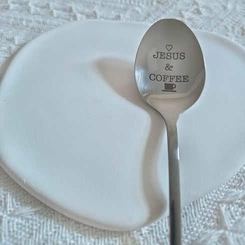 Jesus and Coffee Spoon - Gifts for Coffee Lovers, Christian Gifts for Dad, Grandma, Perfect for Christmas