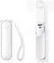JISULIFE Handheld Mini Fan, 3 IN 1 USB Rechargeable Portable Fan with Power Bank, Flashlight, White