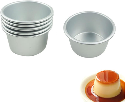 6 Packs Popover Pan, Large Individual Muffin Mold, Aluminium Pudding Cup for Baking Pie, Egg Tart, Cake