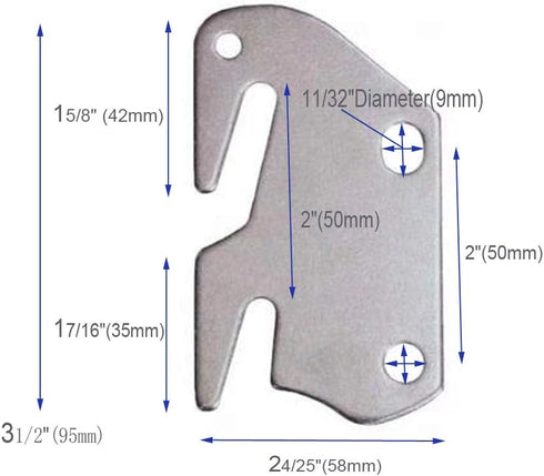 Universal Wood Rail Hook Plates for Footboard Frame, Replacement Wooden Bed Frame Bracket (Set of 4)