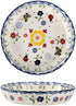 Ceramic Pie Pan, 10 Inch Round Bakeware for Oven (Butterfly Design)
