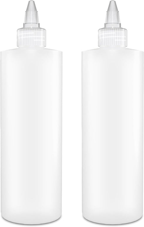 BRIGHTFROM Condiment Squeeze Bottles, 12 OZ Empty Squirt Bottles, Clear Twist Top