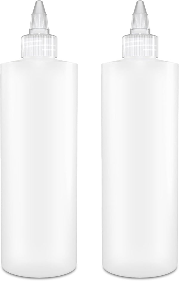 BRIGHTFROM Condiment Squeeze Bottles, 12 OZ Empty Squirt Bottles, Clear Twist Top